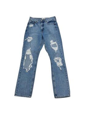 JBD Womens Straight Leg Jeans Distressed Five Pocket Size 26 Waist